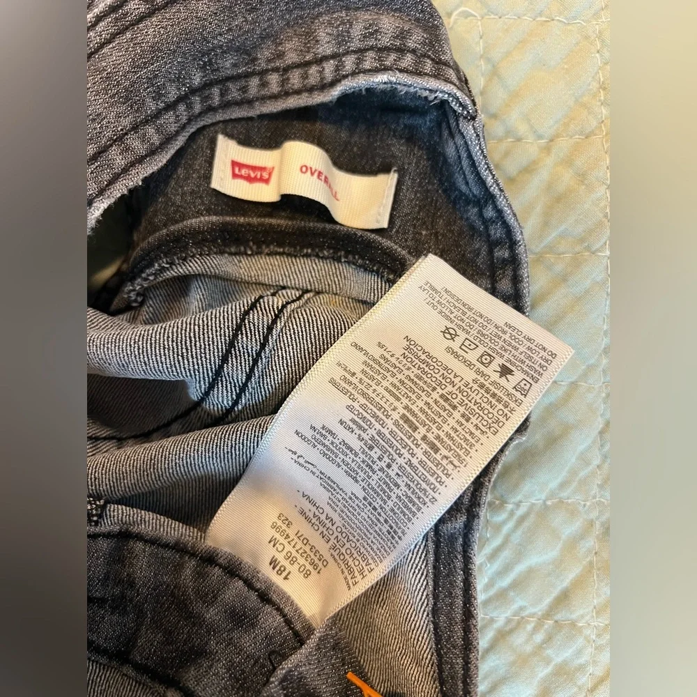 Infant size 18 months - Levi's denim overalls- gray/black